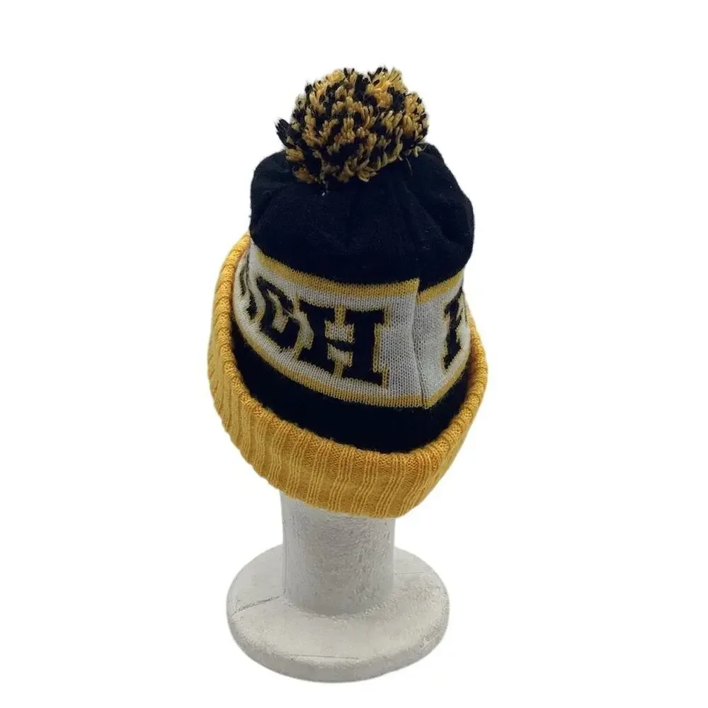 Vintage Pittsburgh Steelers NFL Knit Beanie with Pom‎ Pom Black Unisex